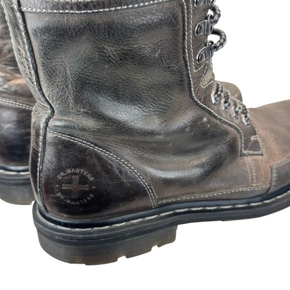 Dr Martens 1490 Lace Up Combat Boots Leather Gray Mens 10 Womens 11 AirWair Lug main image 7